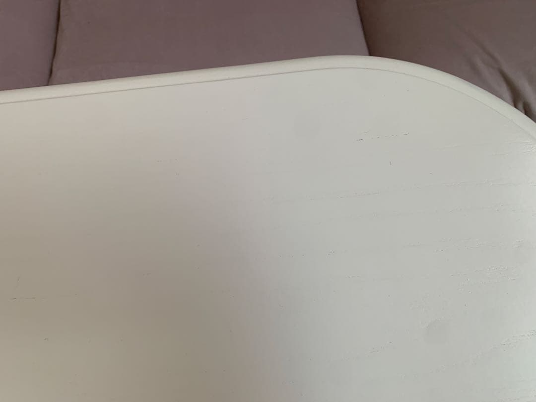 期間限定　フランフラン　白テーブル　楕円形　引出し付　猫脚　新品同様