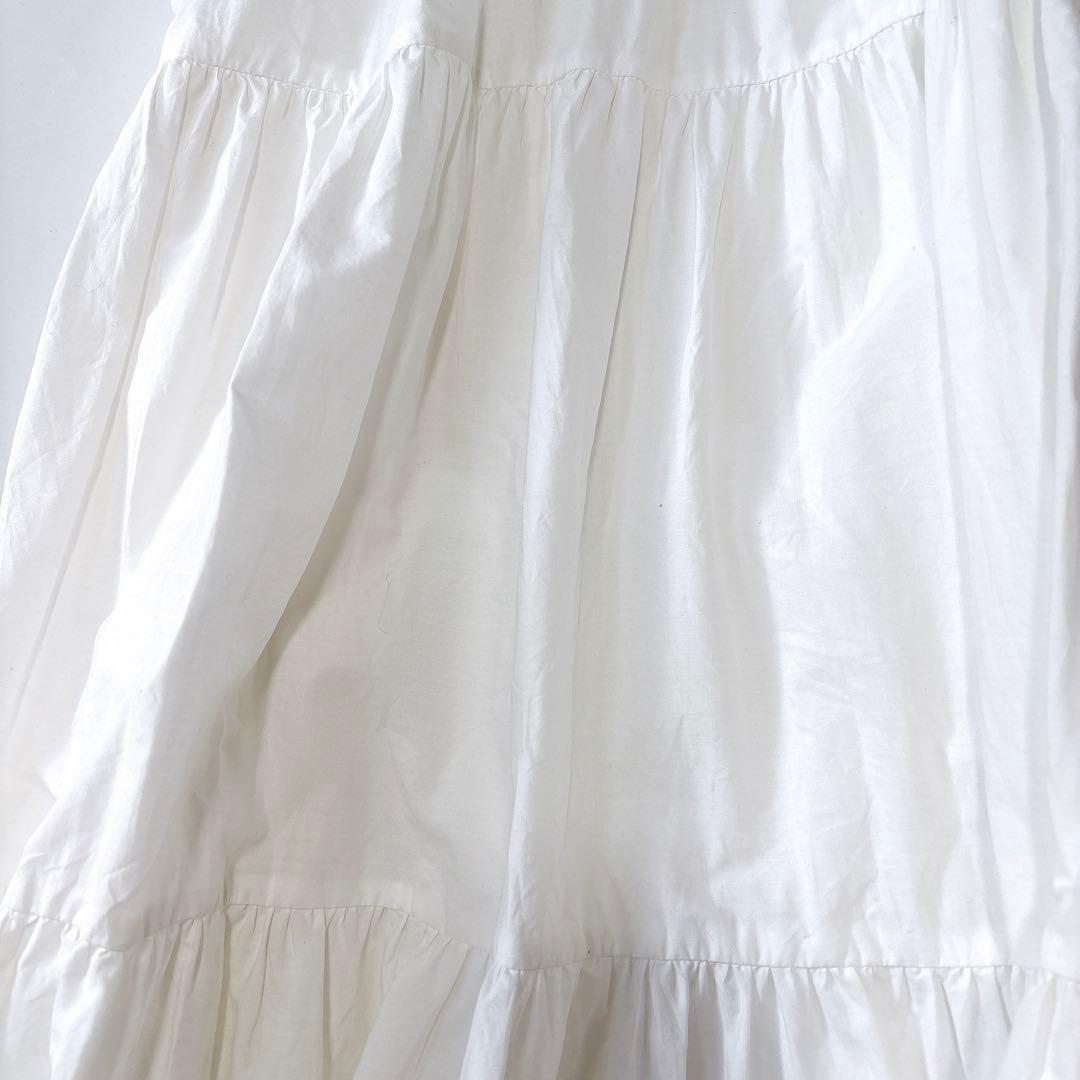 美品⁑マーレット　アステルスモッキングスリーブ ティアードワンピース　ホワイト