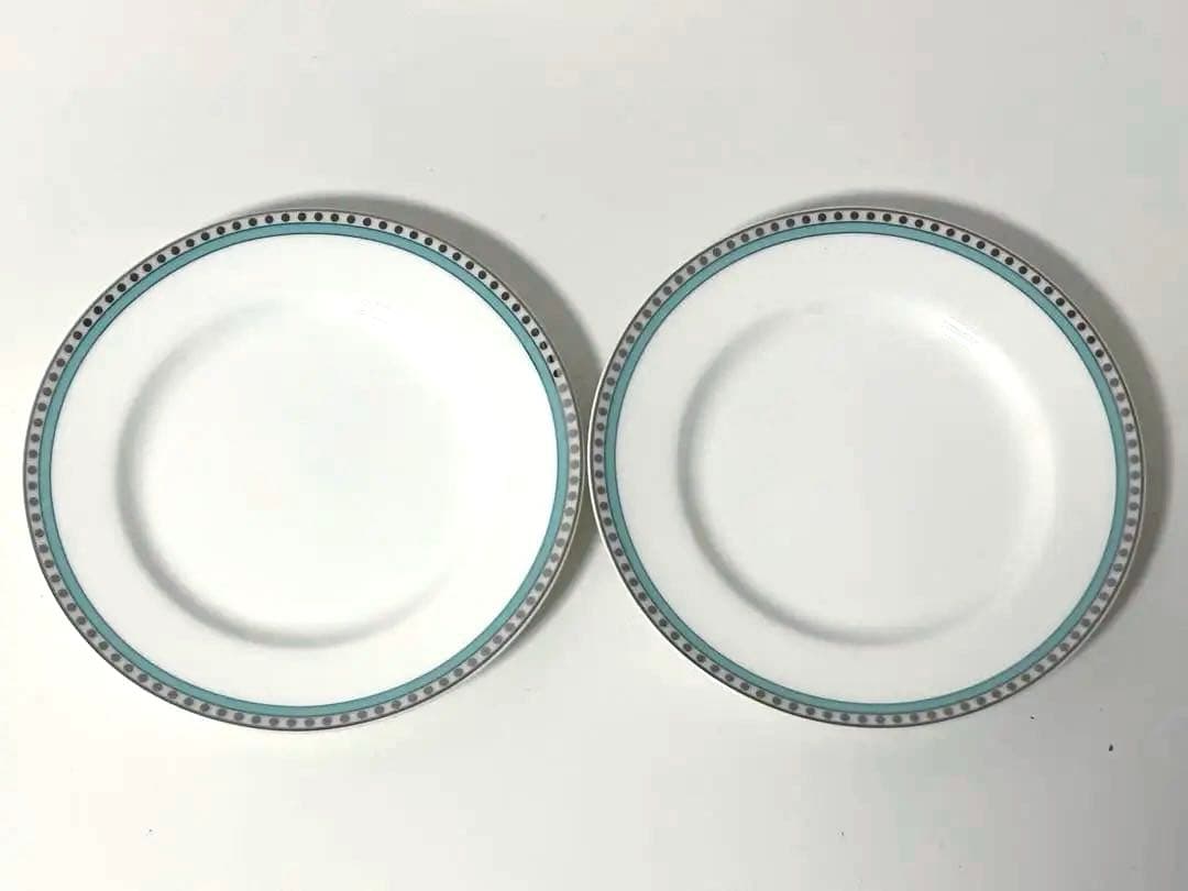 Tiffany & Co.ティファニープラチナ ブルー バンド デザートプレート