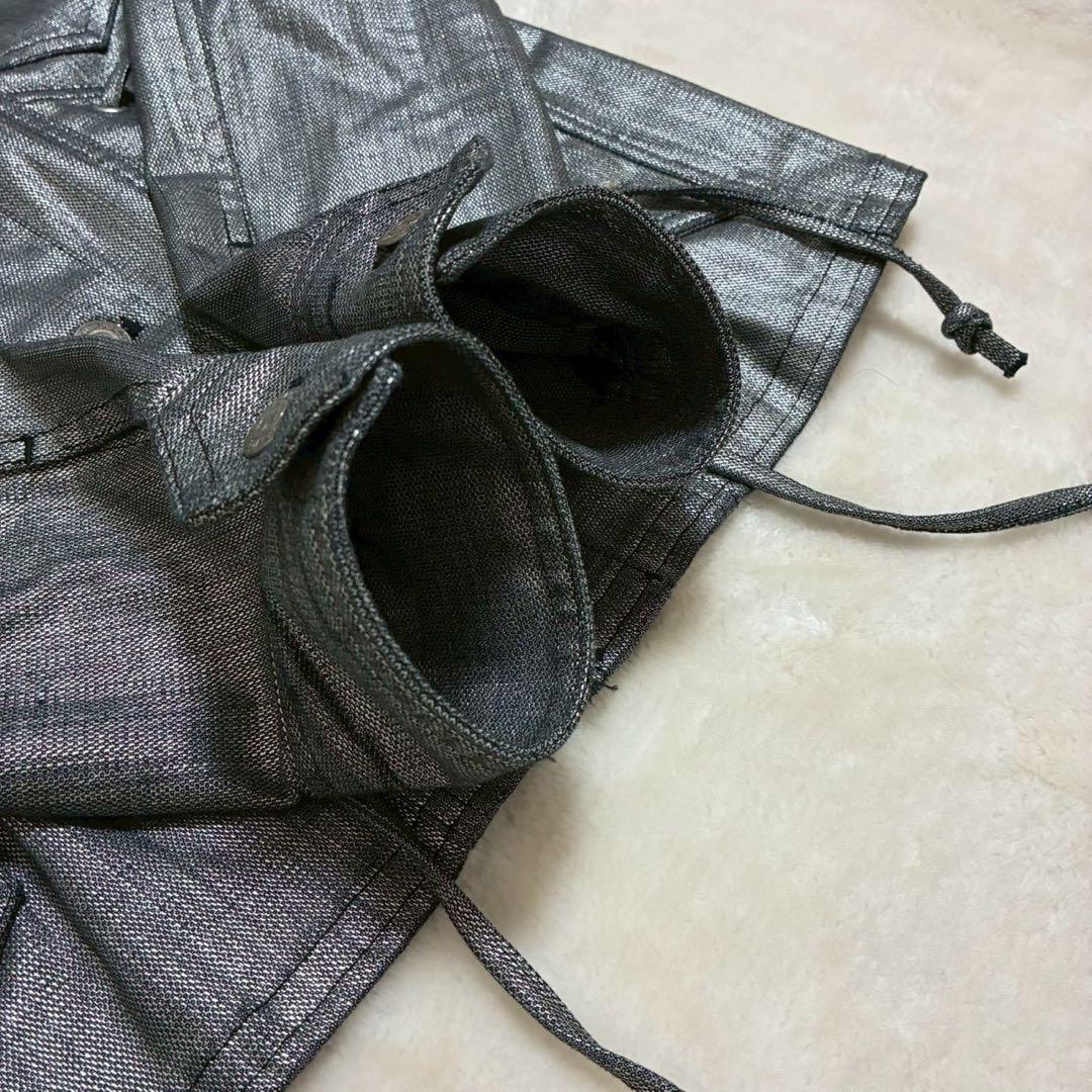 Tornadomart レースアップ　メタリック　デニムジャケット　y2k