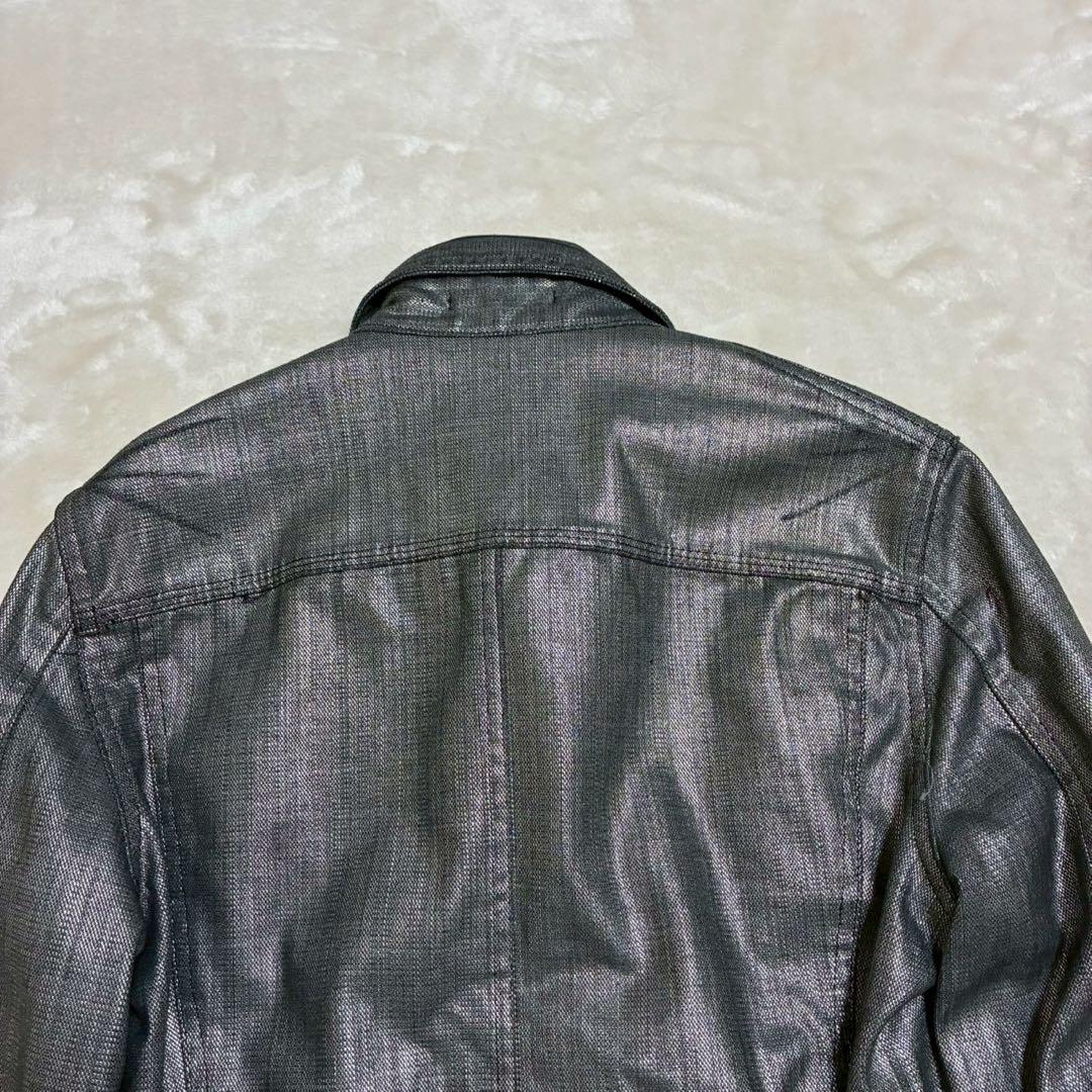 Tornadomart レースアップ　メタリック　デニムジャケット　y2k