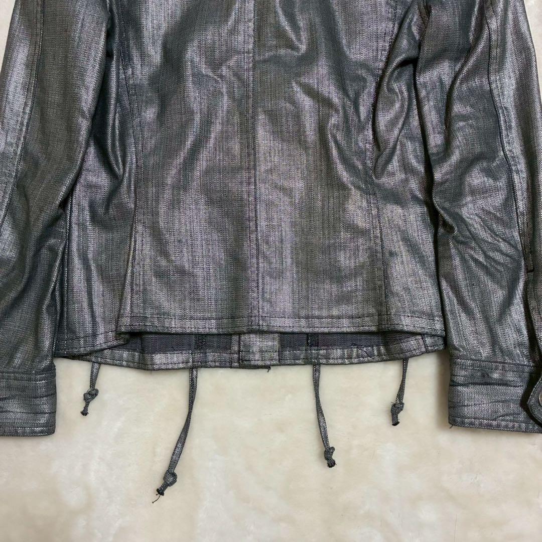Tornadomart レースアップ　メタリック　デニムジャケット　y2k