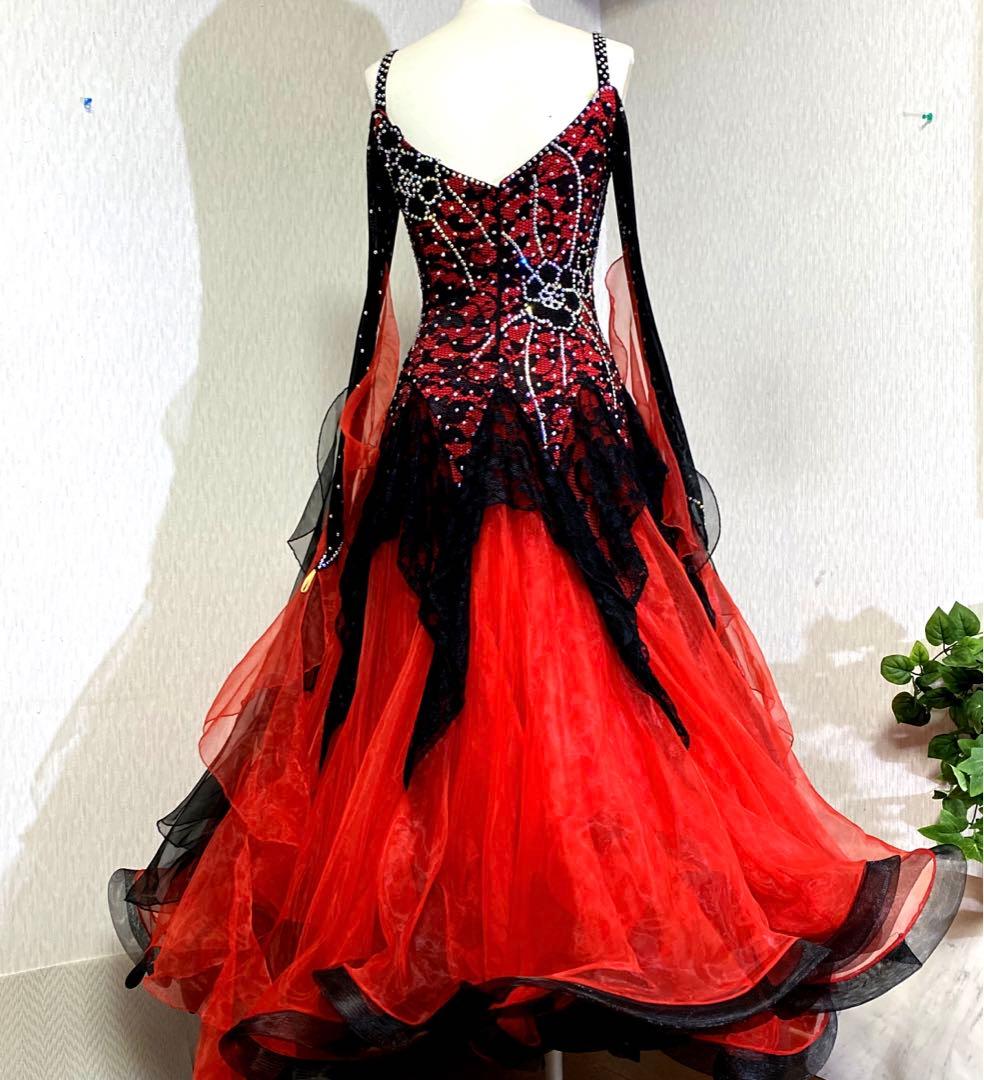 GRANT Mサイズ 社交ダンス スタンダードドレス 新品 赤x黒