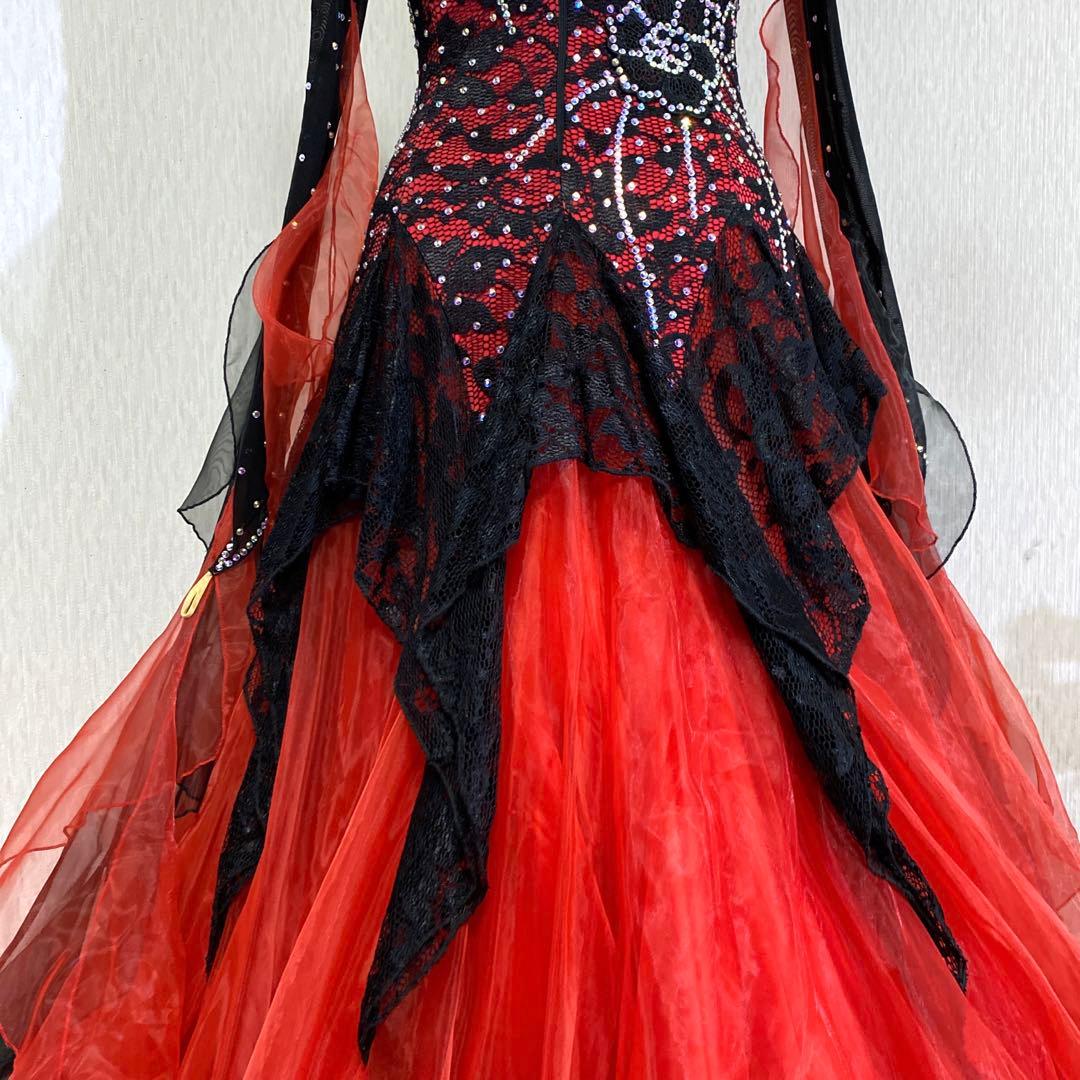 GRANT Mサイズ 社交ダンス スタンダードドレス 新品 赤x黒