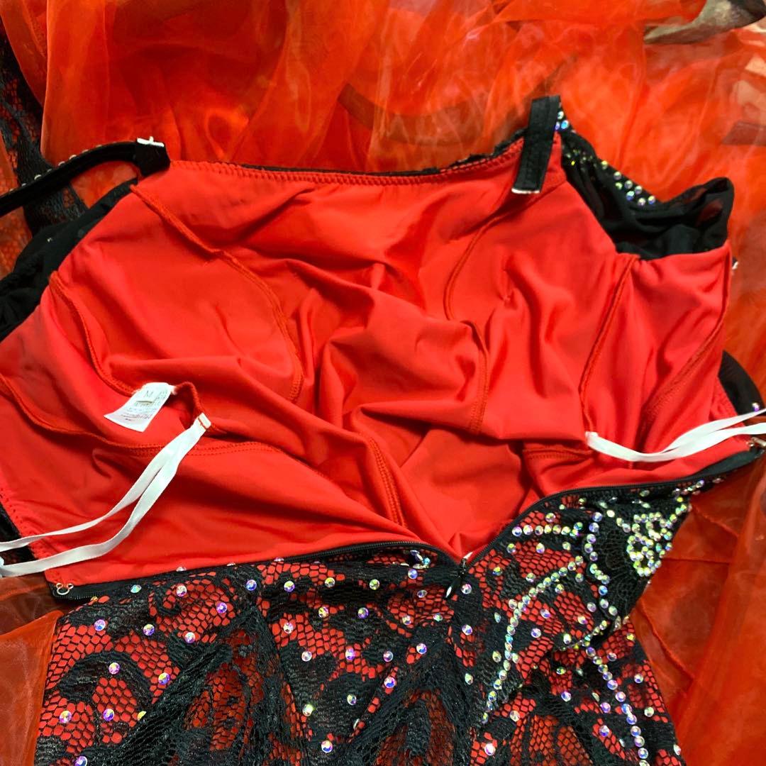 GRANT Mサイズ 社交ダンス スタンダードドレス 新品 赤x黒