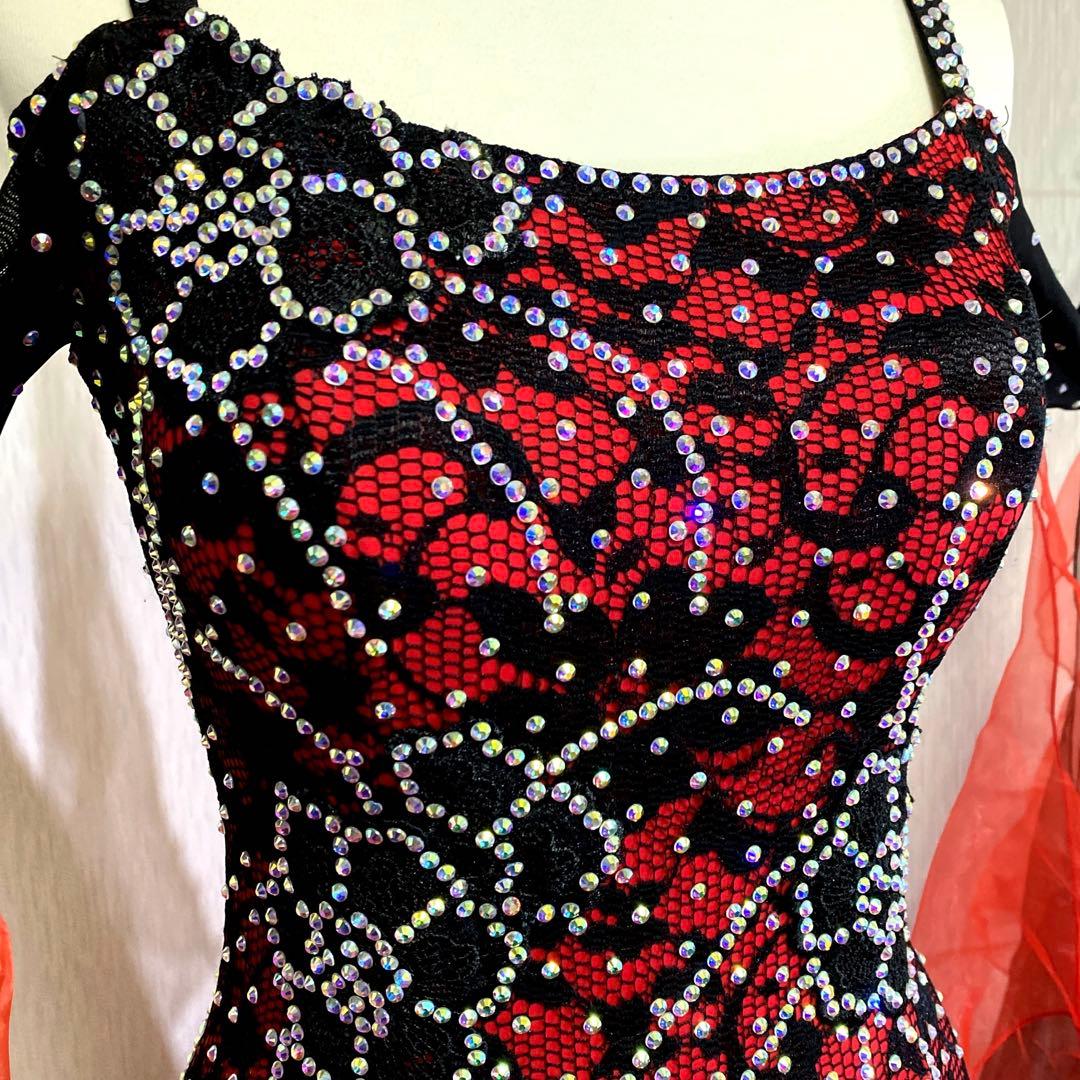 GRANT Mサイズ 社交ダンス スタンダードドレス 新品 赤x黒