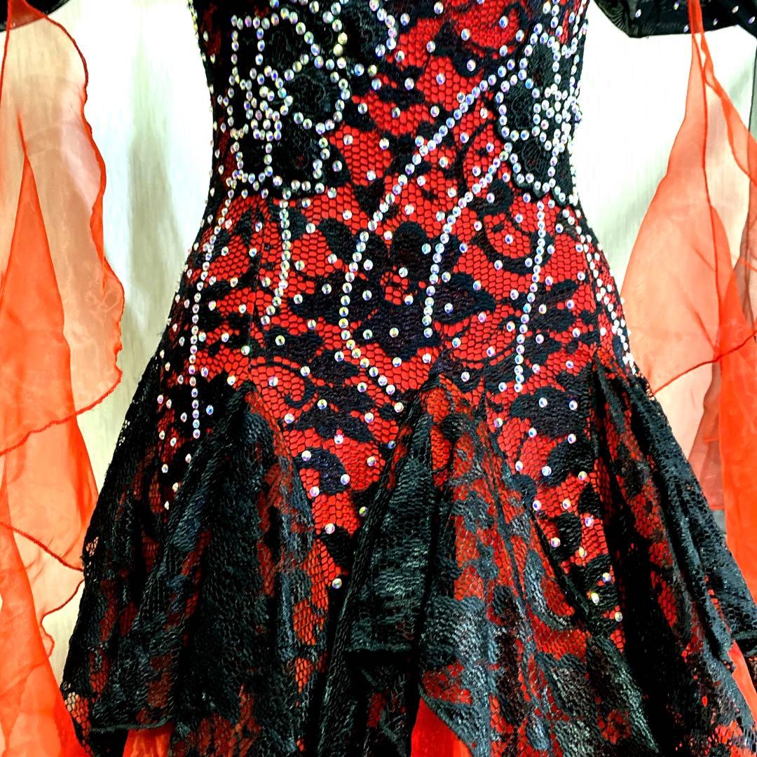 GRANT Mサイズ 社交ダンス スタンダードドレス 新品 赤x黒