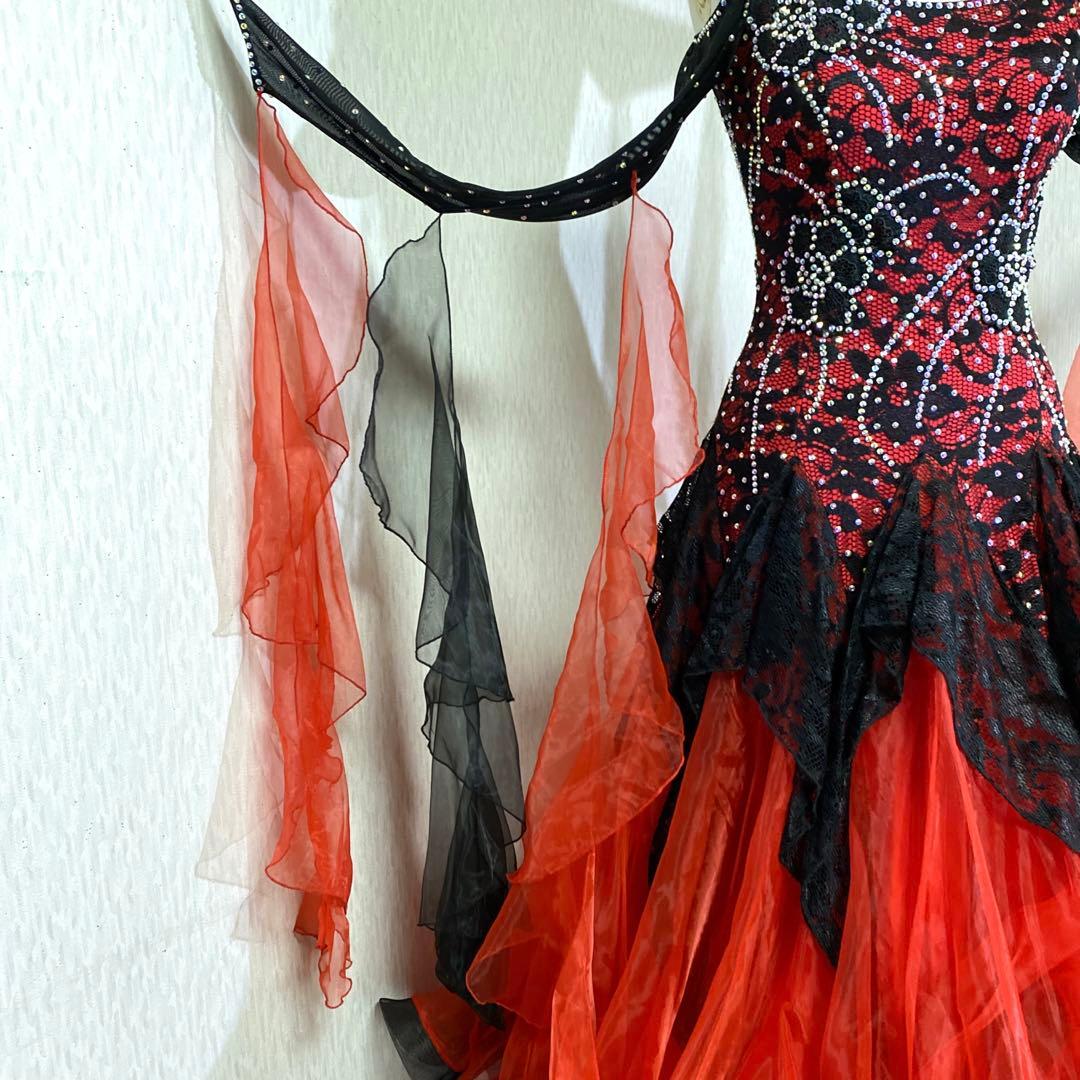 GRANT Mサイズ 社交ダンス スタンダードドレス 新品 赤x黒