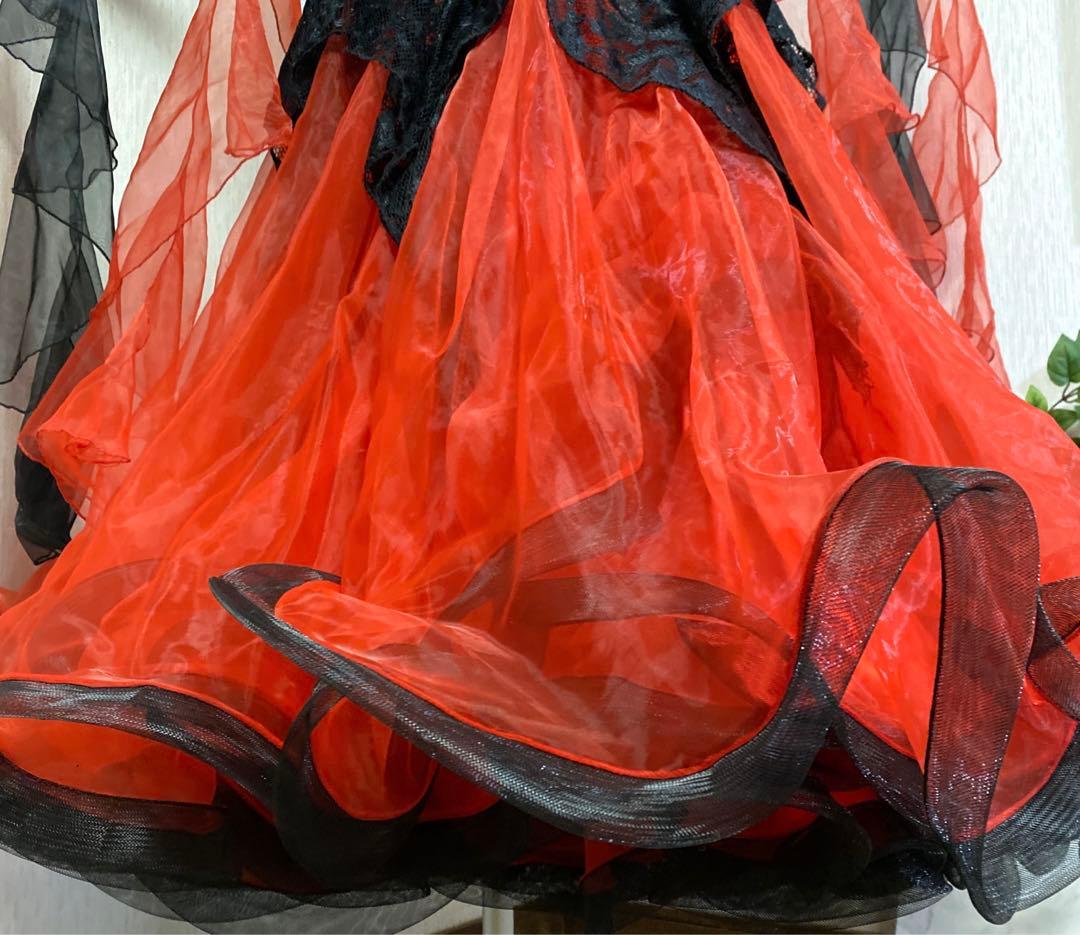 GRANT Mサイズ 社交ダンス スタンダードドレス 新品 赤x黒