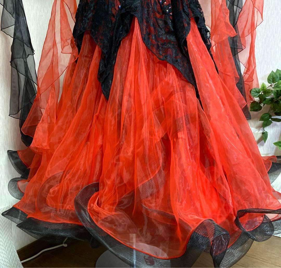 GRANT Mサイズ 社交ダンス スタンダードドレス 新品 赤x黒