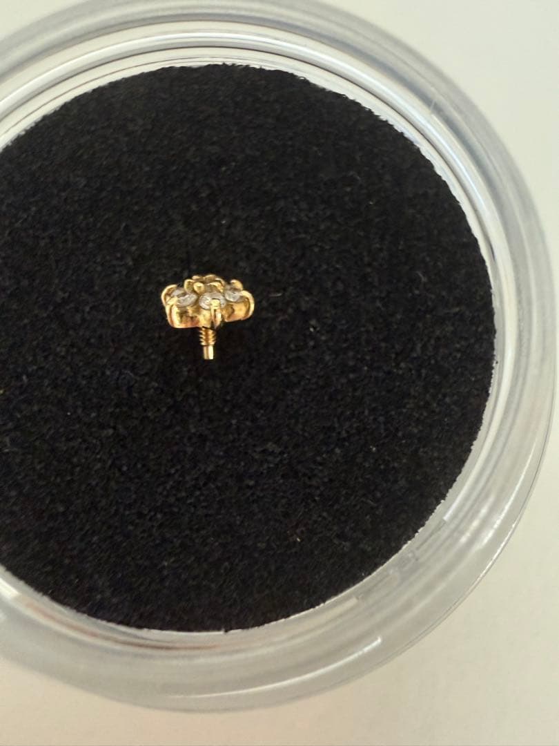 PICOLLET K18YG/PT ダイヤモンドフラワーピアス