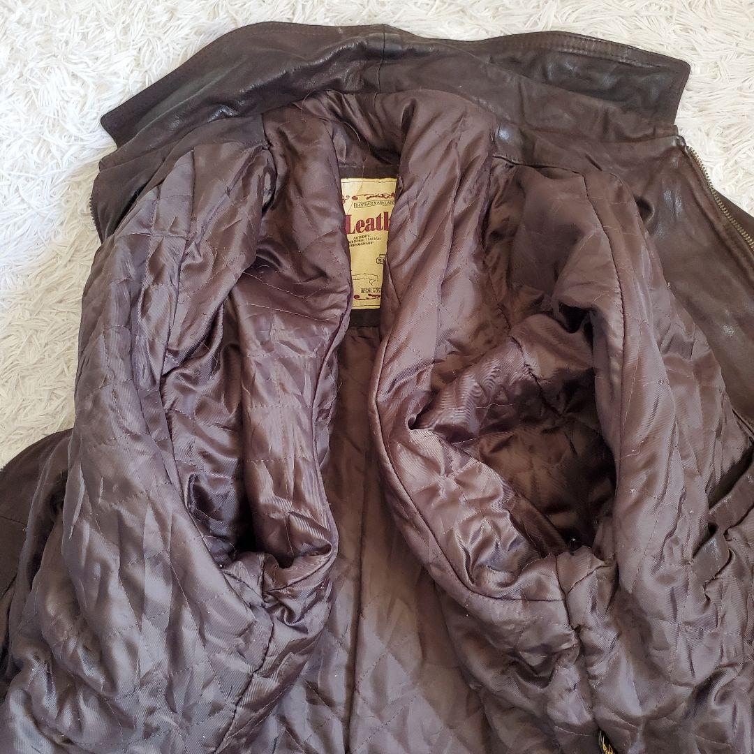 イタリア製 ファイヤーマンジャケット レザー 本革 ビンテージ XL