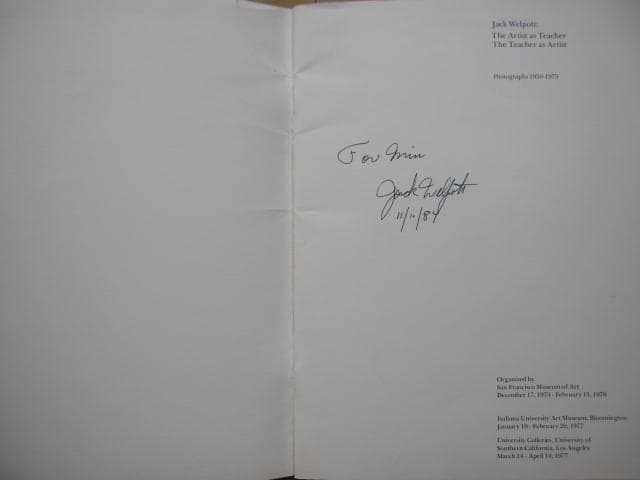 ジャック・ウェルポット / Jack Welpott  直筆サイン入り