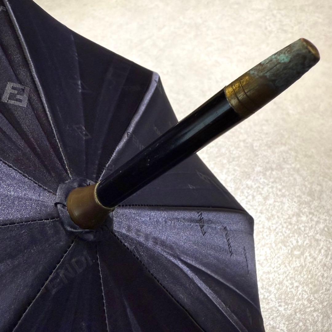 FENDI フェンディ 傘 雨傘 ジャガード　ズッカ　ネイビー