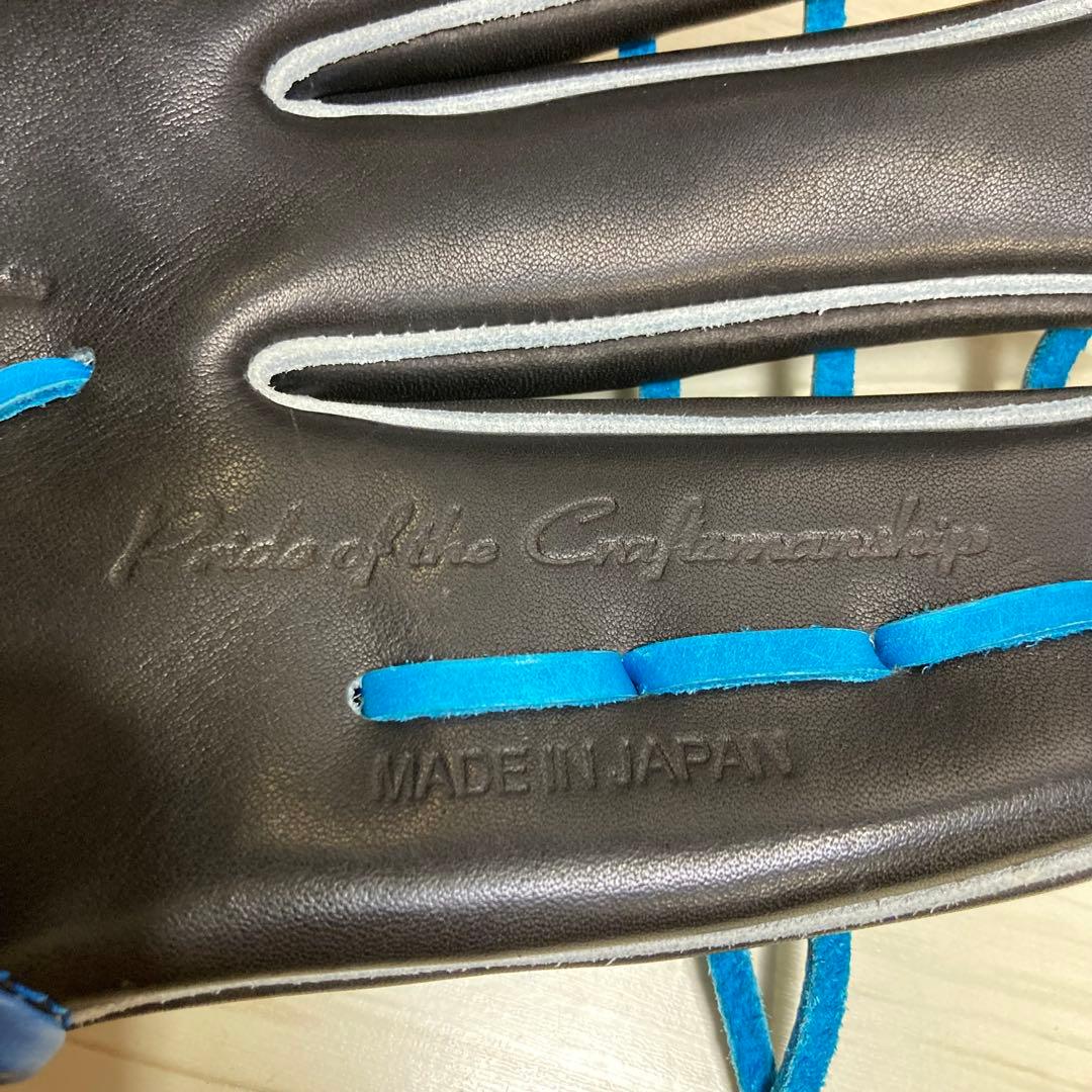 【未使用】硬式グローブ　オーダー　ハイゴールド　外野手　青×黒