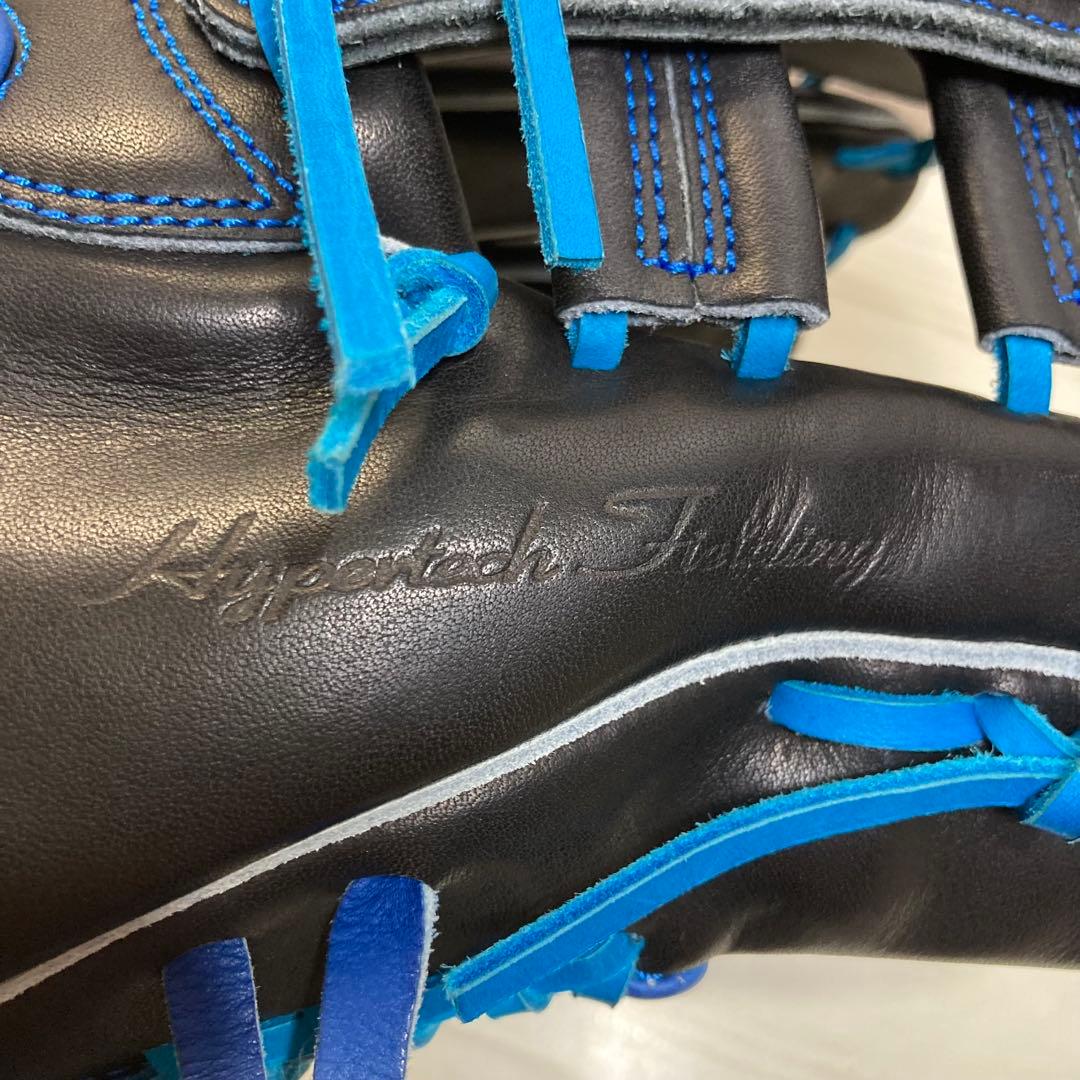 【未使用】硬式グローブ　オーダー　ハイゴールド　外野手　青×黒