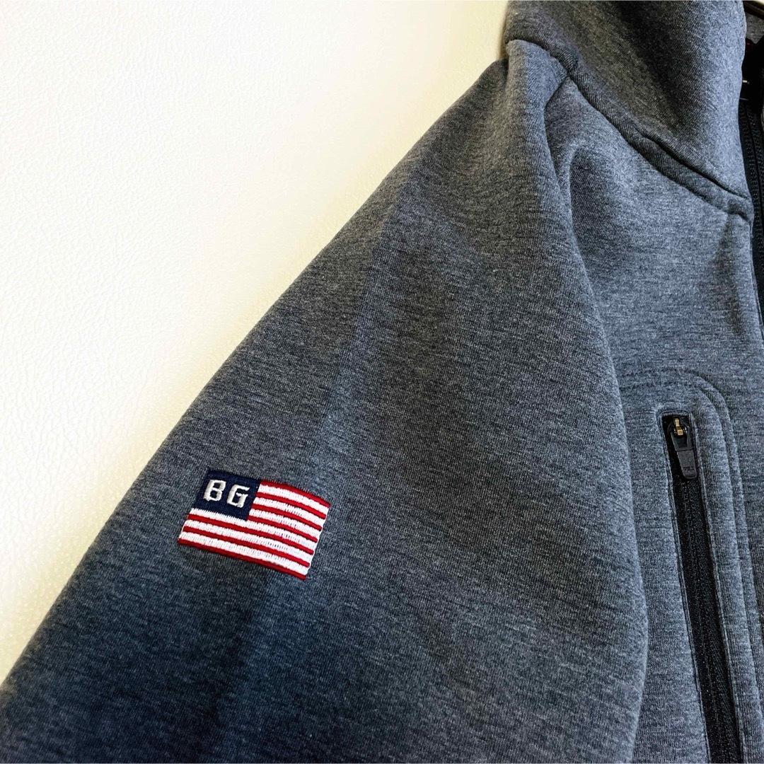 6791【美品】ブリーフィング　ハーフジップスウェット　ウォーム3Dロゴ グレー