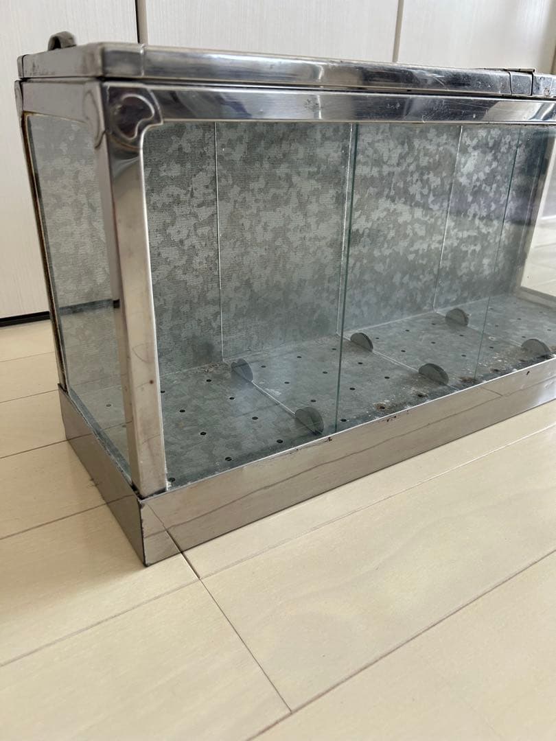 アンティーク　駄菓子ケース　ガラスケース　ブリキ　蓋付き　ショーケース　レトロ