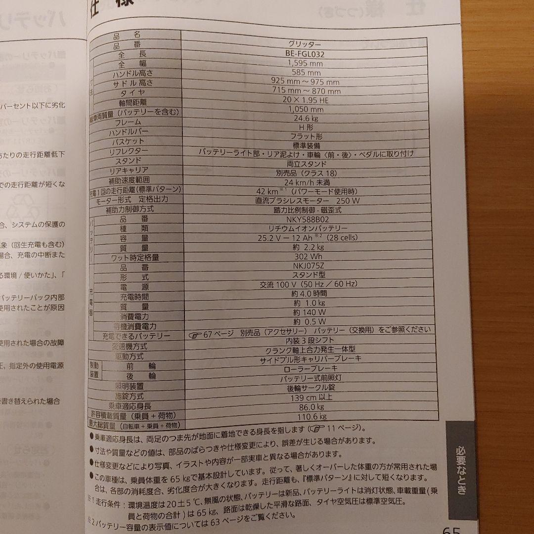 ペット乗せ Panasonic グリッター 電動自転車