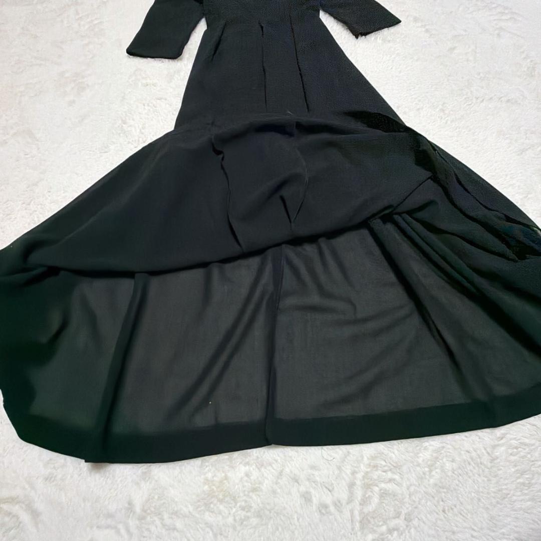 極美品 Sybilla ブラウス風リボンベルトロングワンピース マキシ丈 フレア