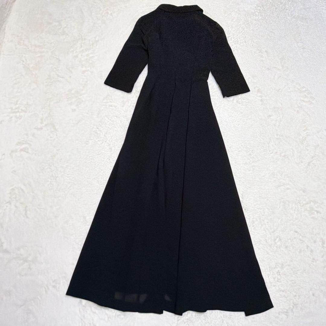 極美品 Sybilla ブラウス風リボンベルトロングワンピース マキシ丈 フレア