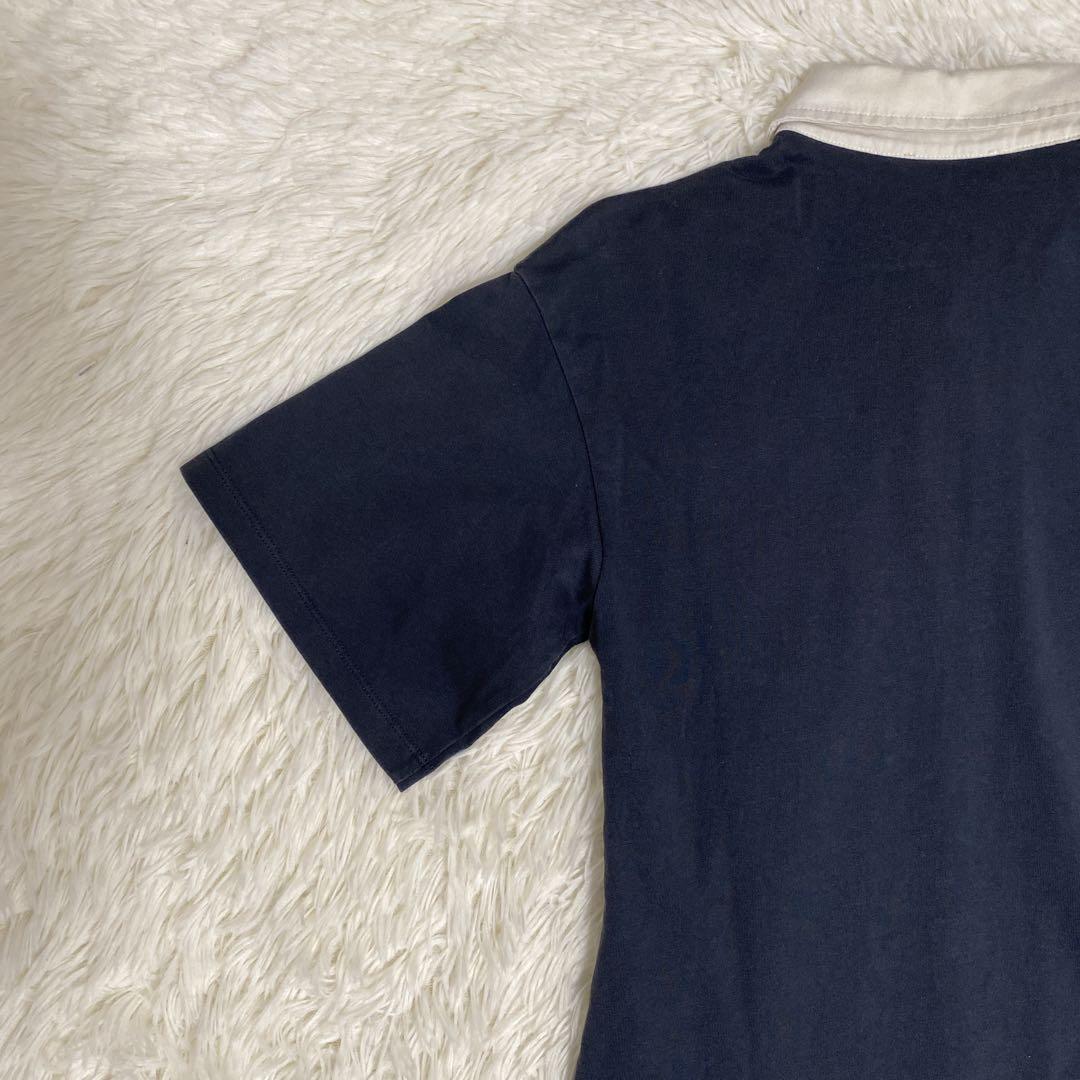 メゾンキツネ POLO DRESS ポロワンピース キツネワッペン刺繍 ネイビー