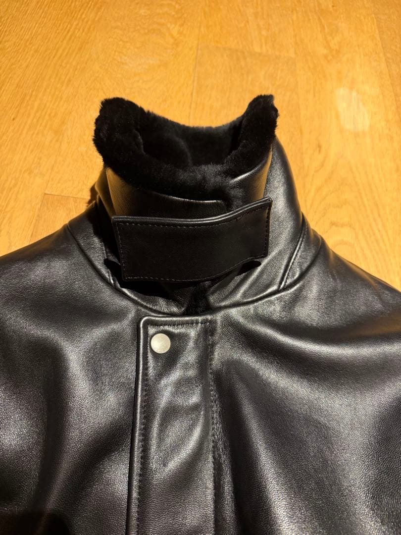 ジャケット・アウター ssstein MOUTON COLLAR LEATHER ZIP JACKET