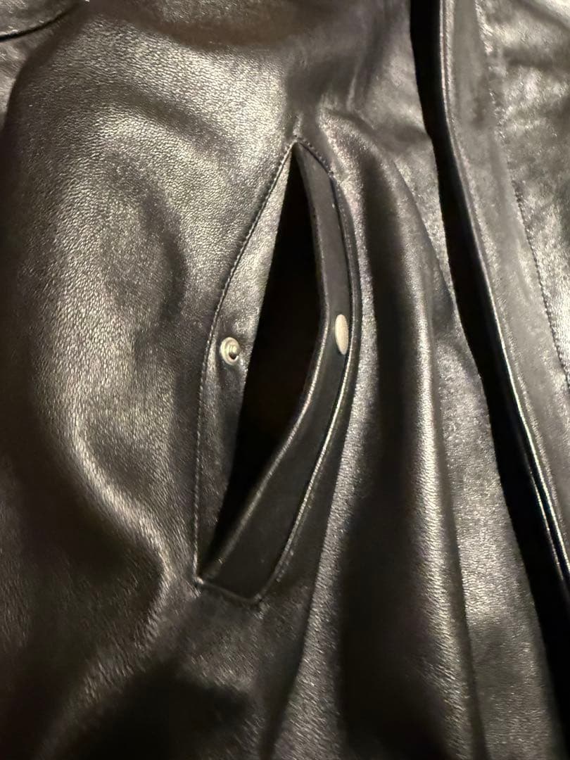 ジャケット・アウター ssstein MOUTON COLLAR LEATHER ZIP JACKET