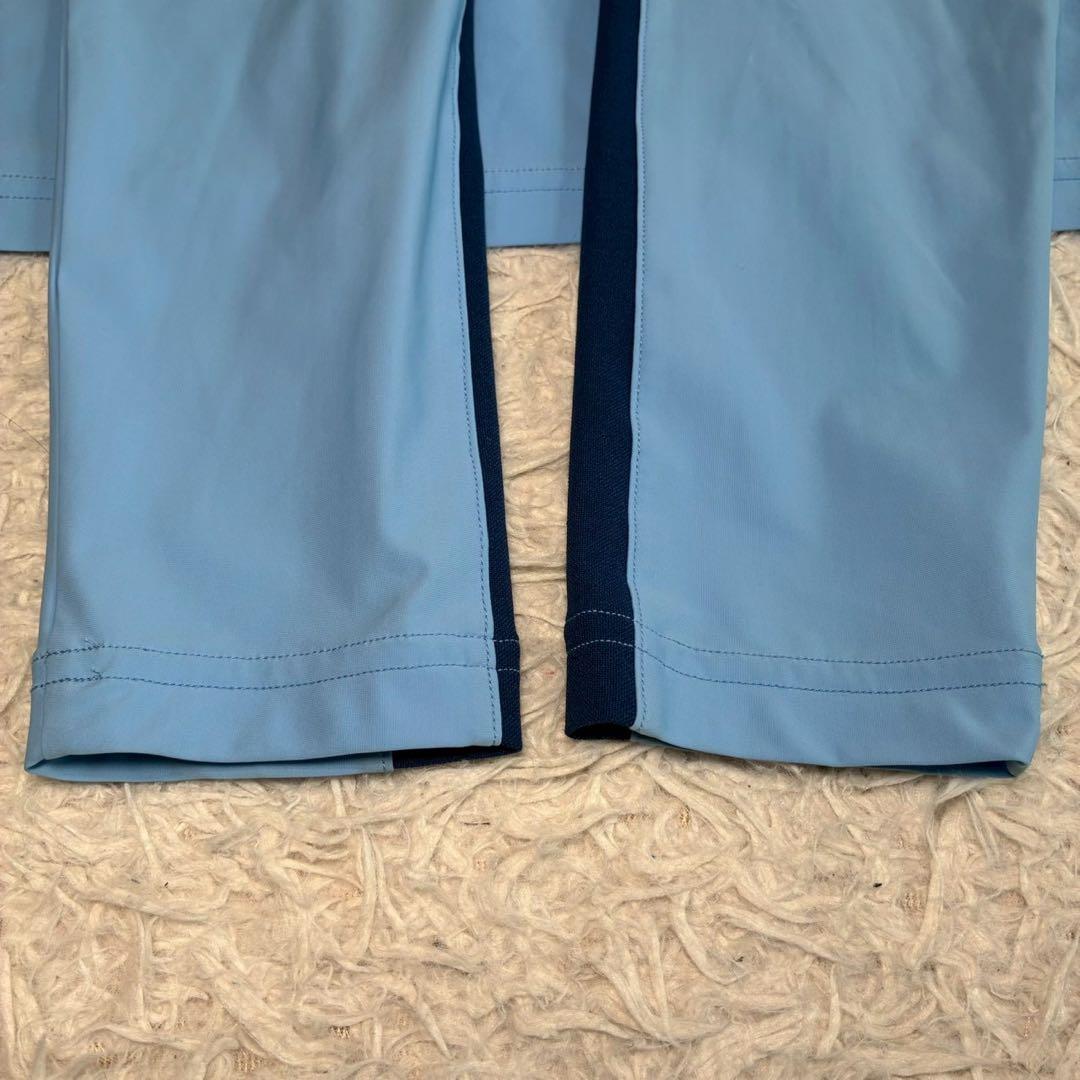 ◎美品 デサントゴルフ ハーフジップ スプリット 着心地抜群 L 春夏 水色