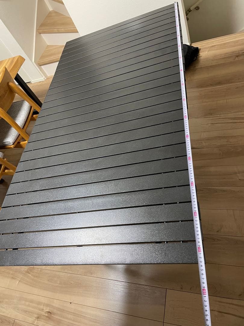 キャンプ用 大型アルミ折りたたみテーブル 高さ調節可／収納袋付き／美品