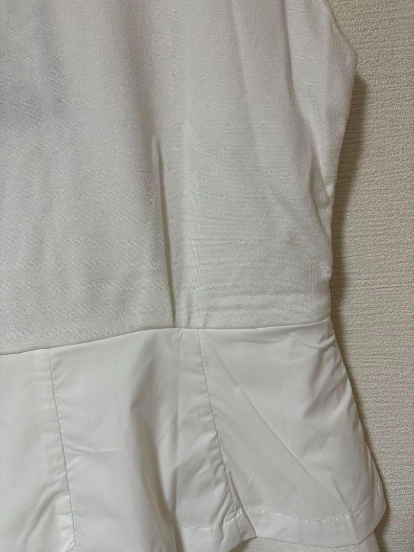 【新品・値下】PXGゴルフ　可愛いペップラムベスト⚫︎白異素材MIXデザイン S