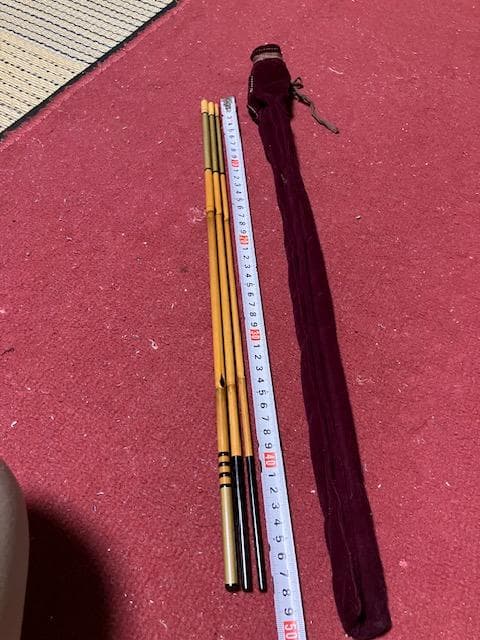 江戸和竿　鮒　竿庄作　6尺（約１９０ｃｍ）　５本継ぎ　（４８ｃｍ）
