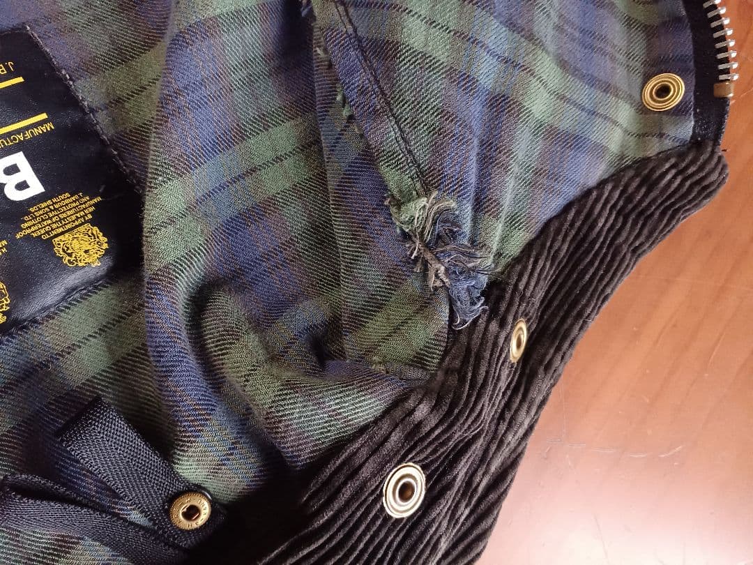 バブアー　ビデイル　98年製　イングランド製　ブラック　オイル抜きグレー