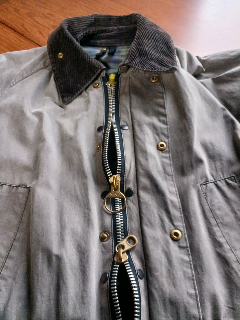 バブアー　ビデイル　98年製　イングランド製　ブラック　オイル抜きグレー