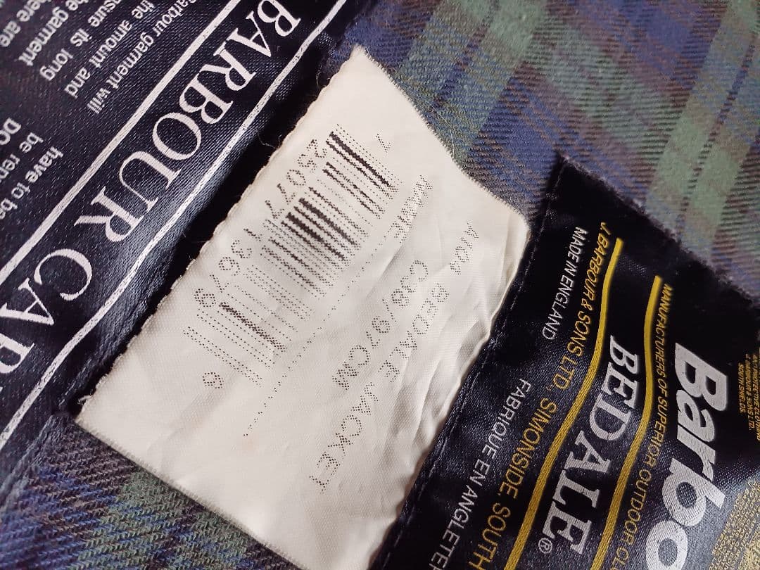 バブアー　ビデイル　98年製　イングランド製　ブラック　オイル抜きグレー