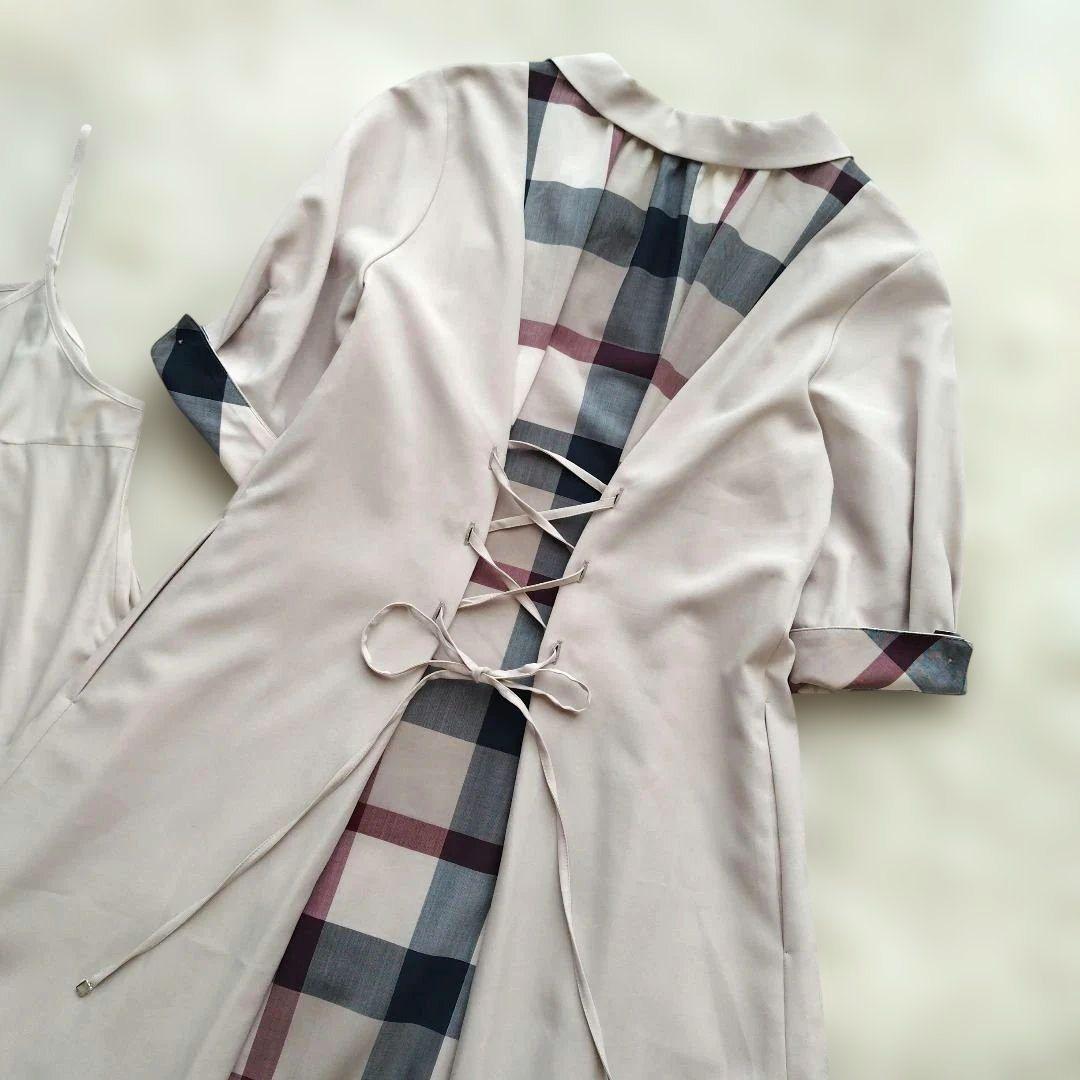 24年♡美品✨ブルーレーベル バックレースアップドレス ベージュ 38