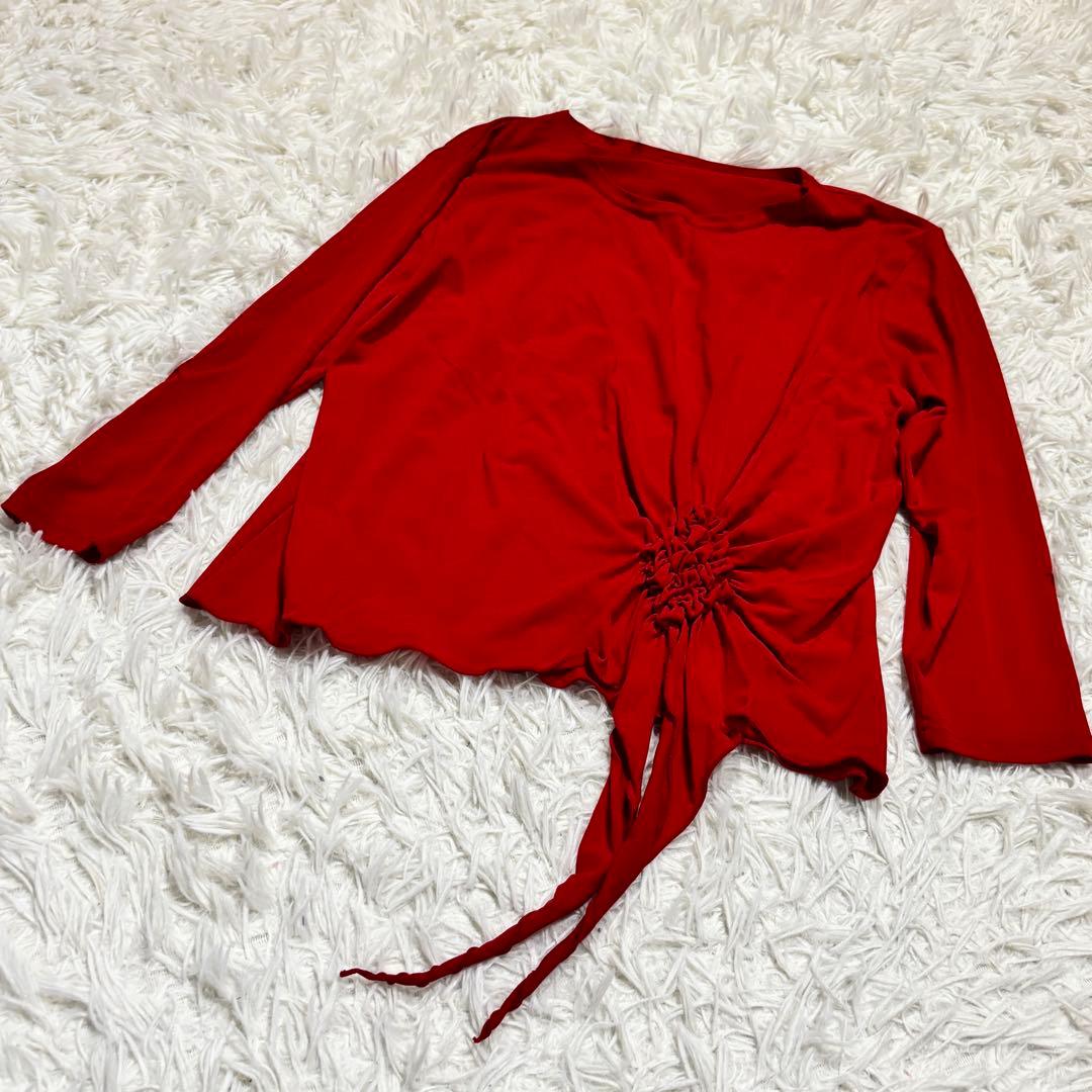 【美品】デザイナーズ 昭和レトロ　セットアップ　レッドドレス