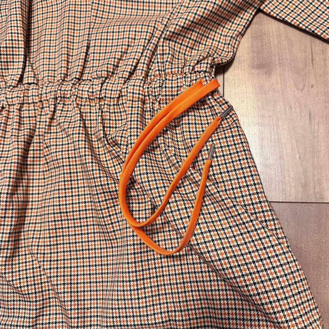 長袖ハイネック　ウエストマーク　ワンピース　春秋　サイズ1 チェック　新品タグ付