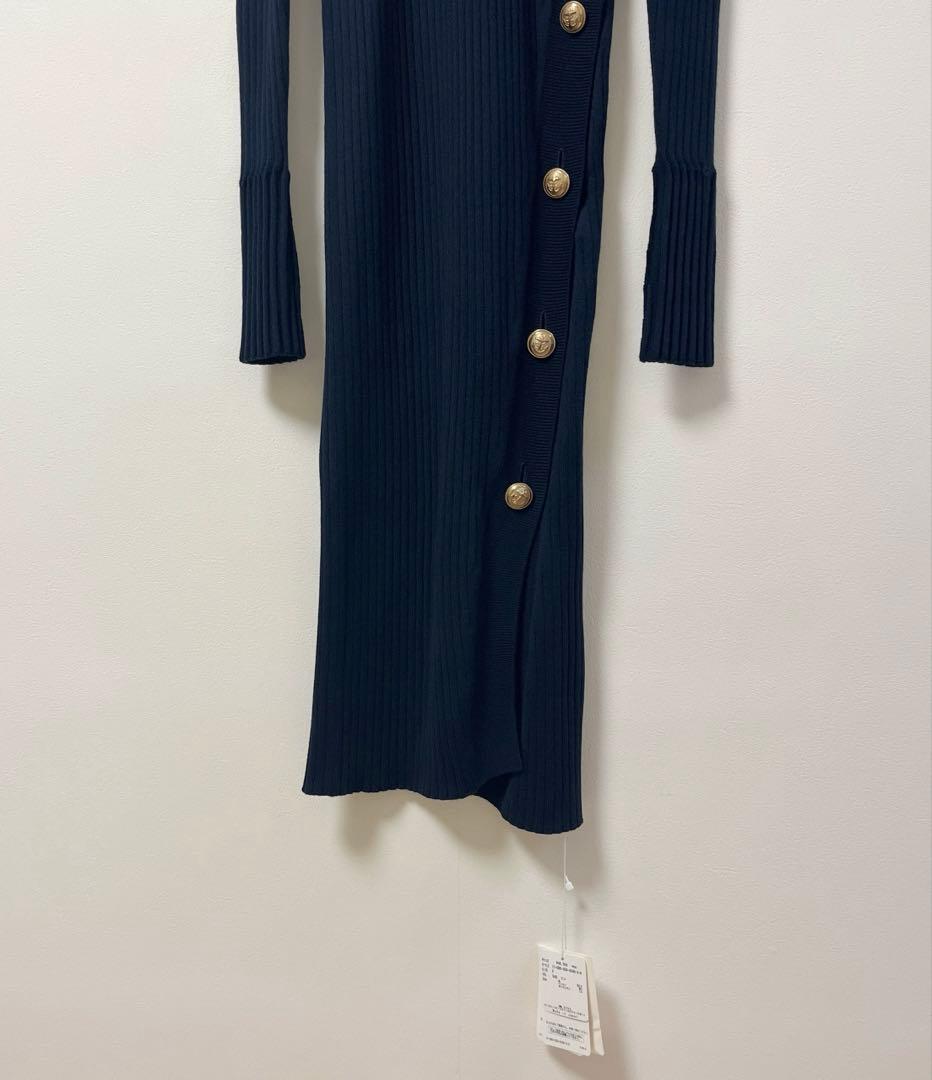 MUSE　ドゥーズィエムクラス　ニットワンピース　レディース　ウール　金ボタン