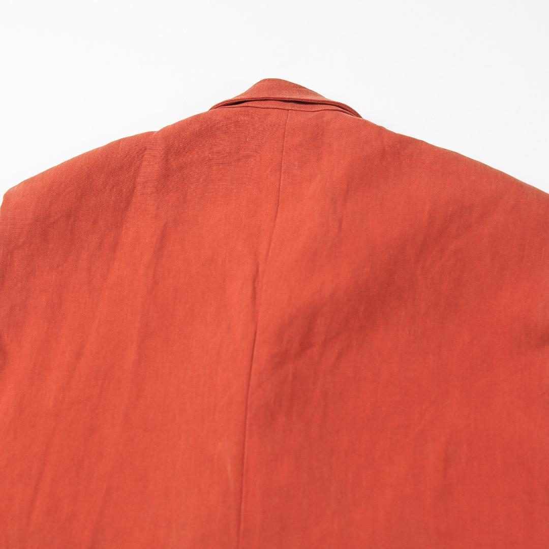 美品 Drawer 22SS リネン ピークドラペルジレ 38 オレンジ ベスト