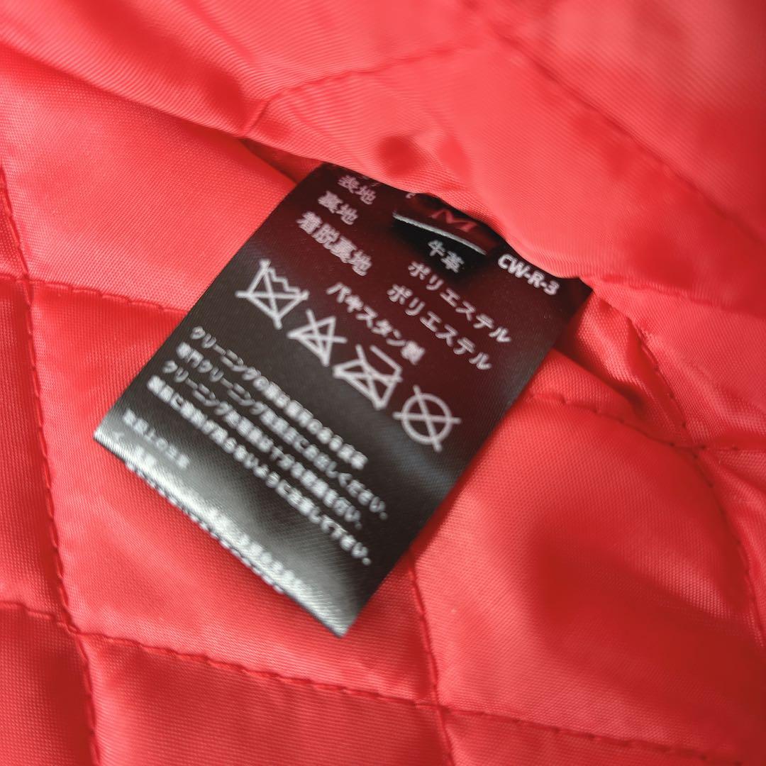 【美品】リューグーレザー　レザージャケット　カウレザー　牛革　ブラック　レッド