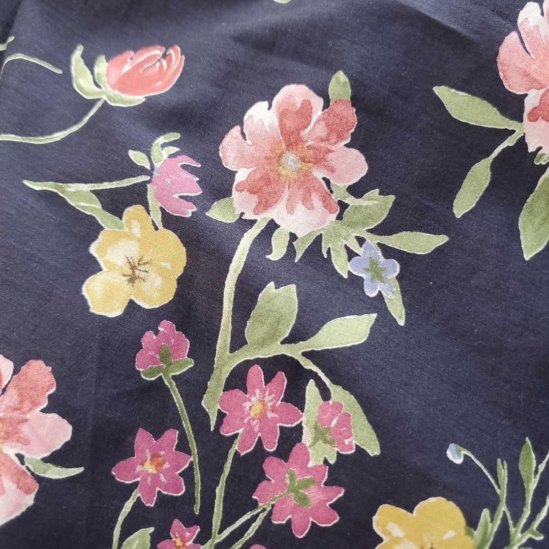 【美品】スーパーハッカ ボタニカル 花柄 薄手 長袖 ロングワンピース