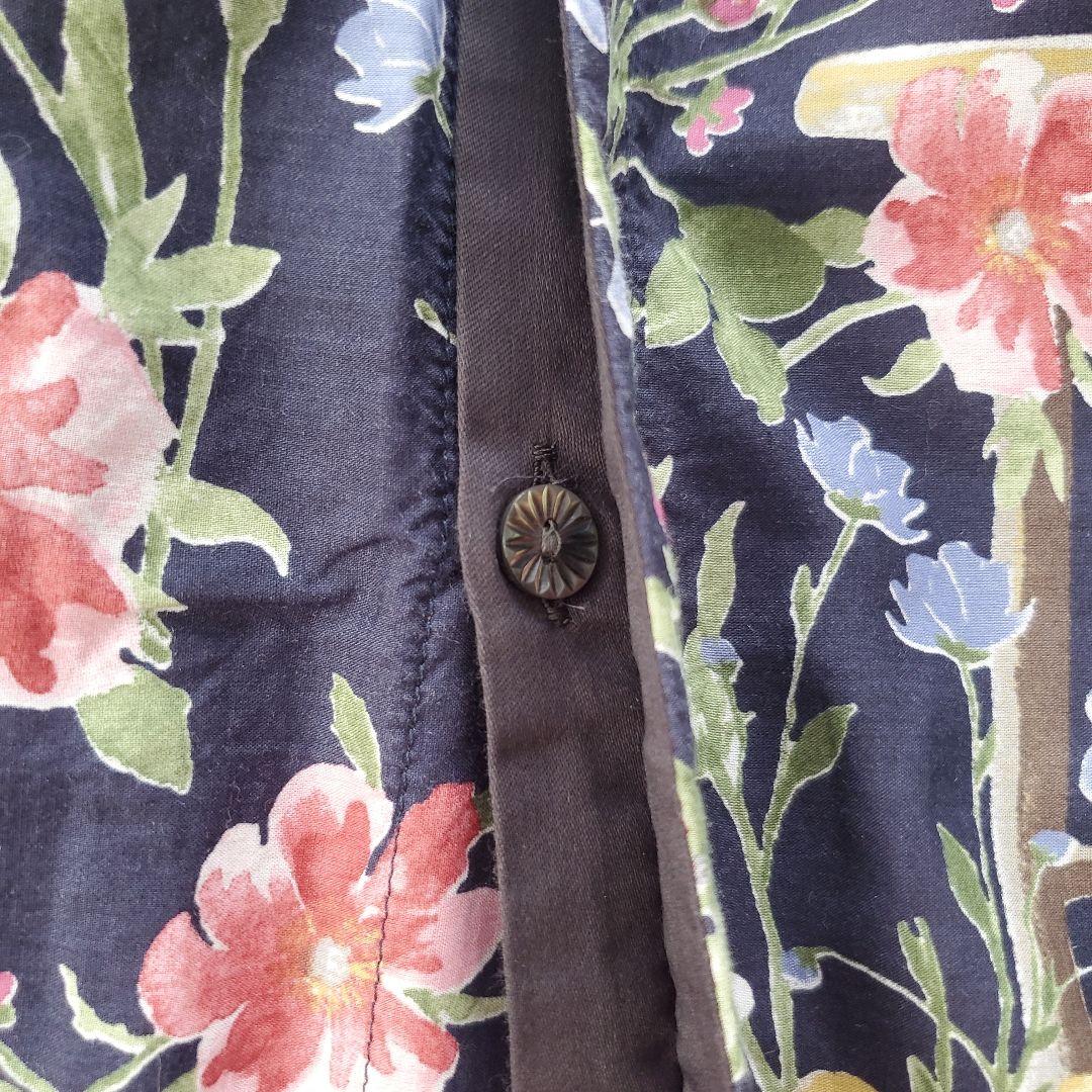 【美品】スーパーハッカ ボタニカル 花柄 薄手 長袖 ロングワンピース