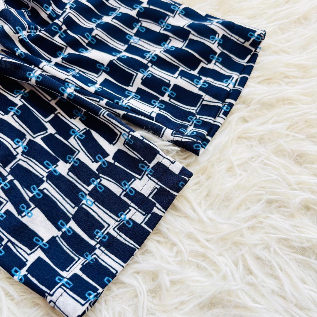 美品 2023年モデル レリアン ジオメトリック柄 ワンピースM 洗える 日本製