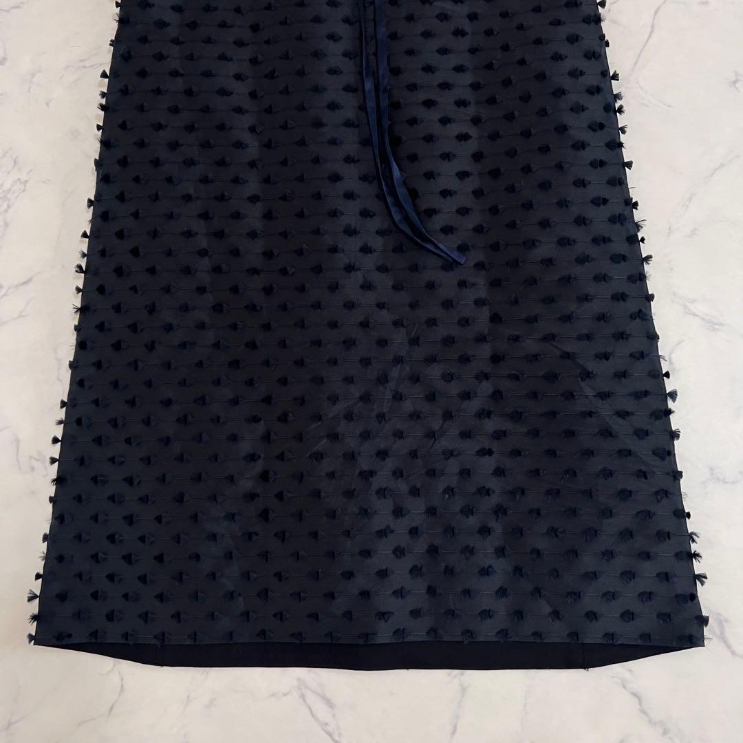 Drawer ドゥロワー ジャガード バックリボン ワンピース 36