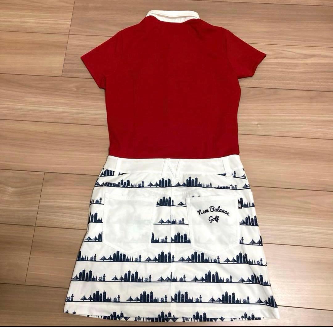 美品ニューバランスゴルフ　半袖ゴルフワンピース　1 レディースゴルフウェア　総柄