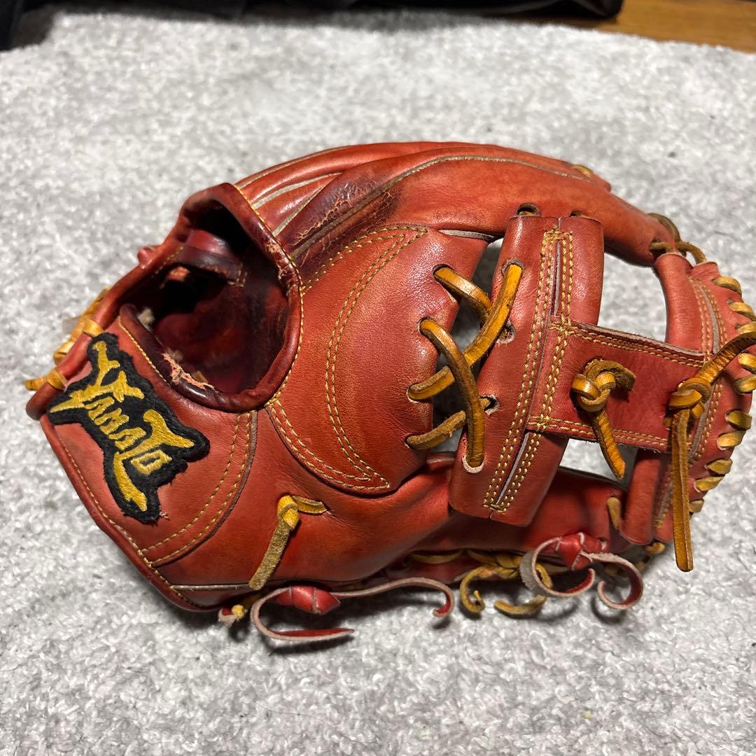 【値下げ】YAMATO ヤマト BBA 硬式グローブ 内野用 赤色 レッド