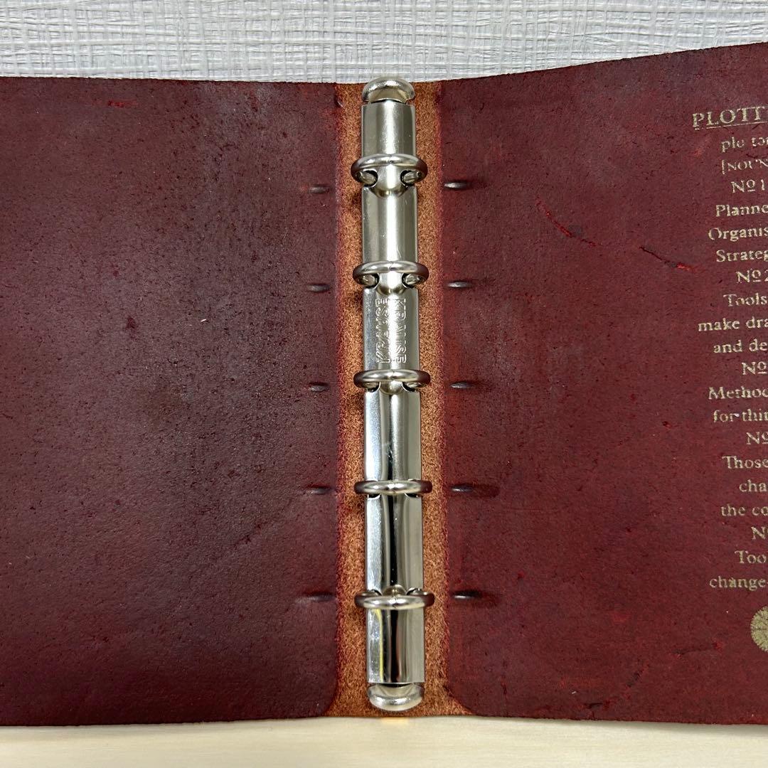 日本製 plotter ミニ5スクエアサイズ（5穴） ワイン リフィルセット