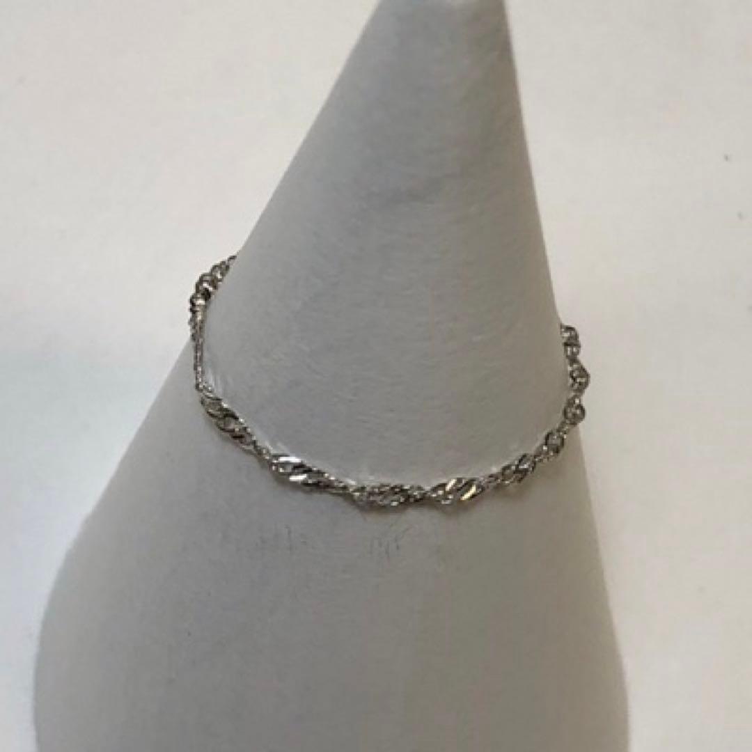 オーロラ　プラチナ19号とピンクゴールド18号　スクリューチェーンリング