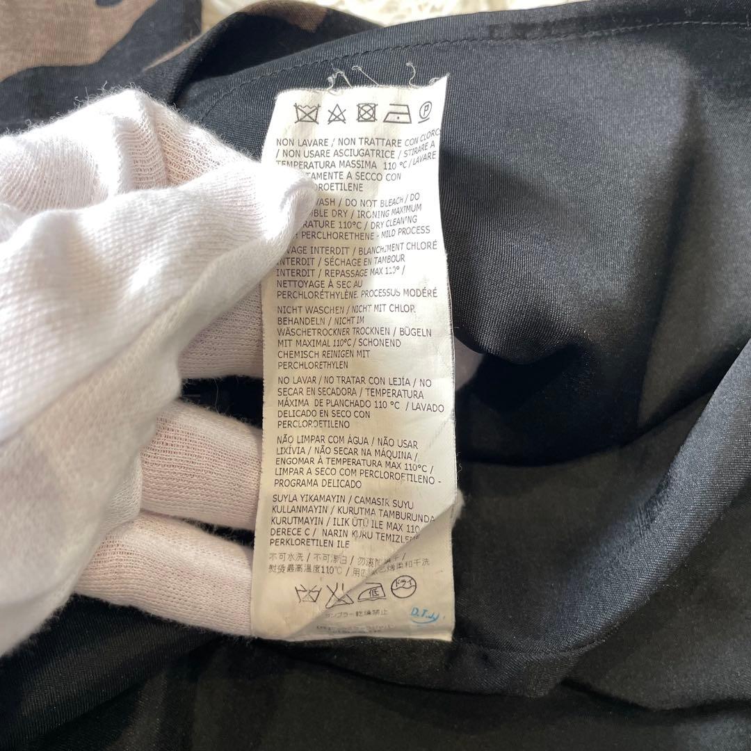 Max Mara 総柄 ジャージーワンピース 40 M相当 黒×グレーベージュ